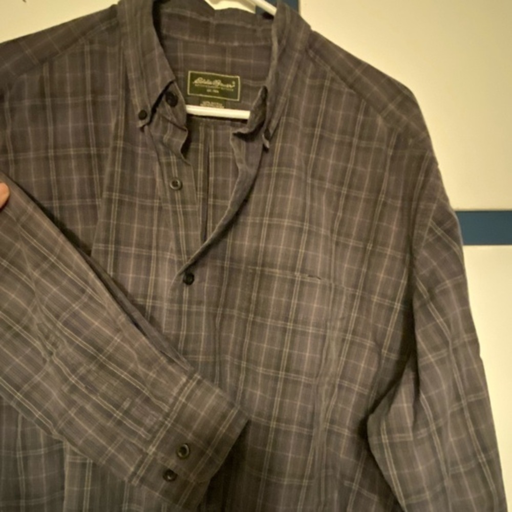 Eddie‎ Bauer Shirt Mens Size X-LARGE LongSleeve Button Up Collared Dress